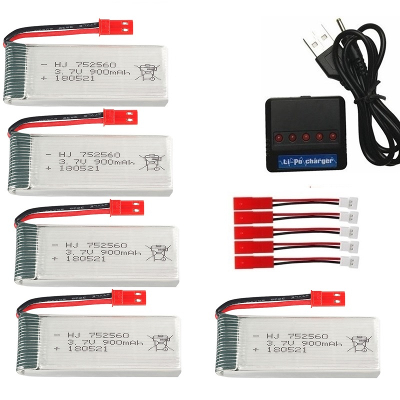 Drone Battery Charger - JST 3.7V 900mah Rechargeable Battery +