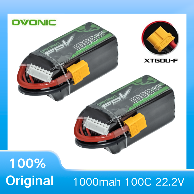 Drone Battery 6S - 2Pcs OVONIC 1000mAh 100C 22.2V LiPo