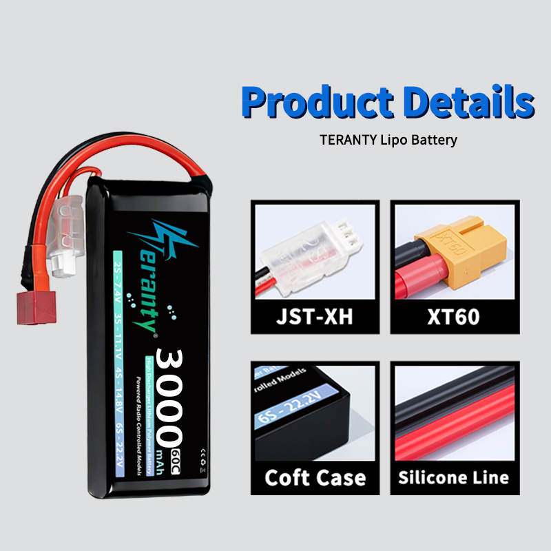 TERANTY 2S 3000mAh Lipo Batter - Drone Battery Connector review and price