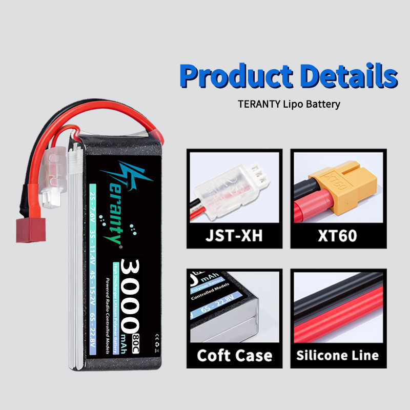 TERANTY 2S 3000mAh Lipo Batter - Drone Battery Connector review and price