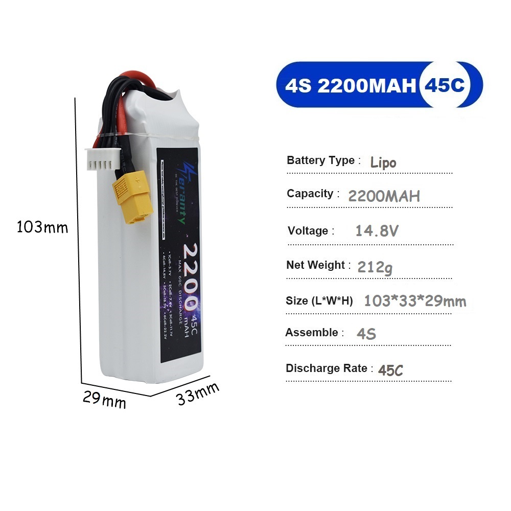 4S LiPo Battery 14.8V 1500mah  - Drone Battery Li-Ion review and price