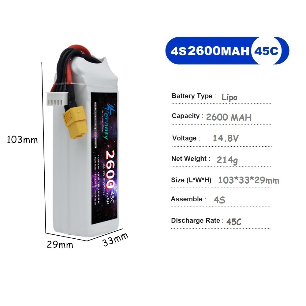 4S LiPo Battery 14.8V 1500mah  - Drone Battery Li-Ion review and price