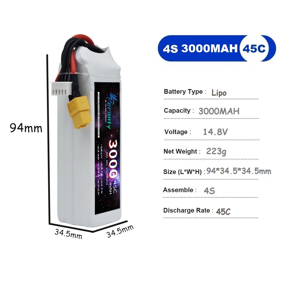4S LiPo Battery 14.8V 1500mah  - Drone Battery Li-Ion review and price