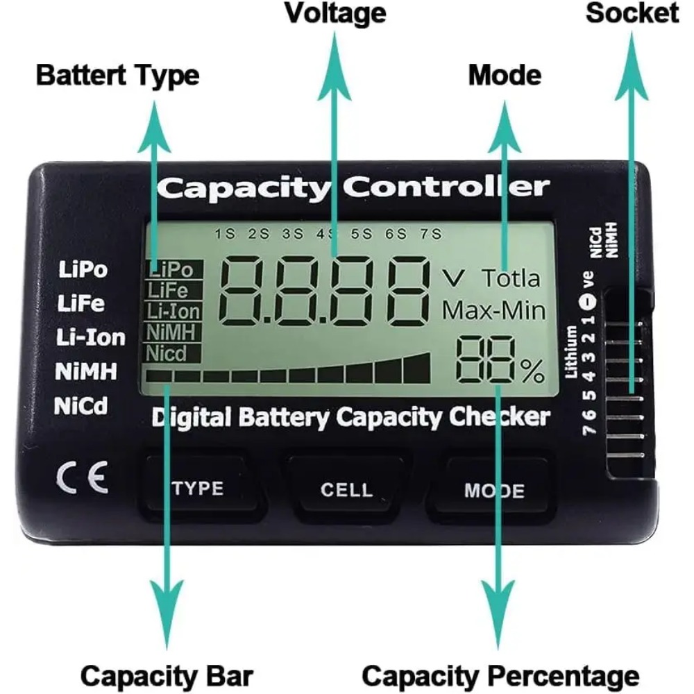 Handheld Battery Capacity Chec - Drone Battery Voltage Checker review and price