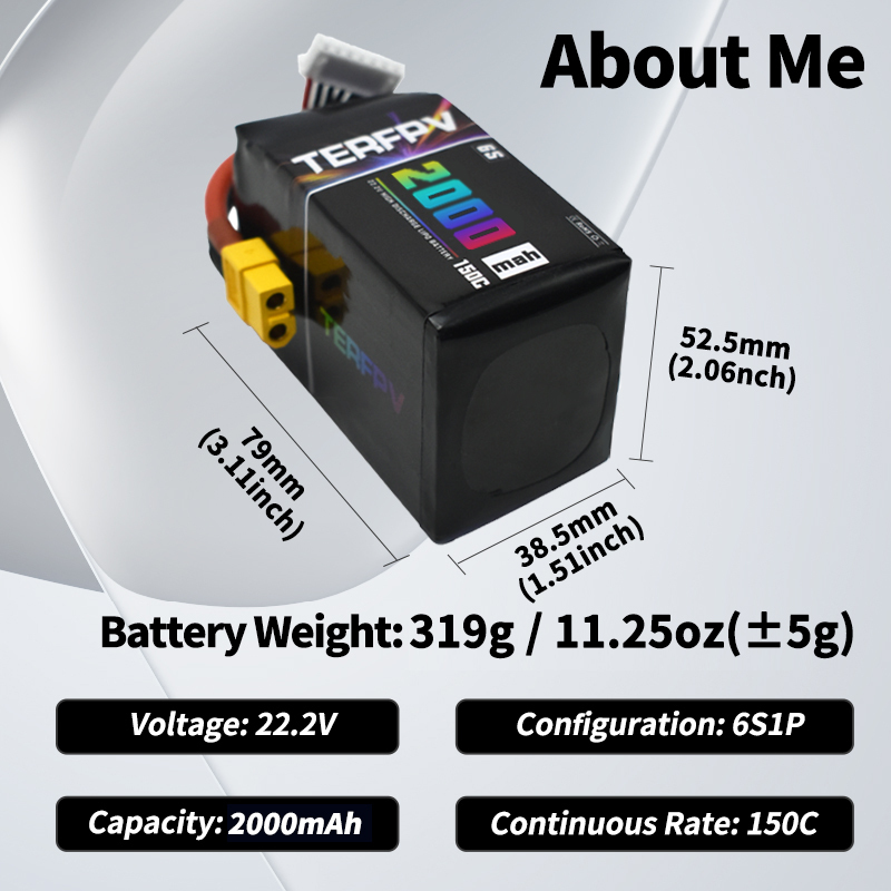 TERFPV 6S 22.2V 2000mAh 150C/3 - Drone Battery Plate review and price