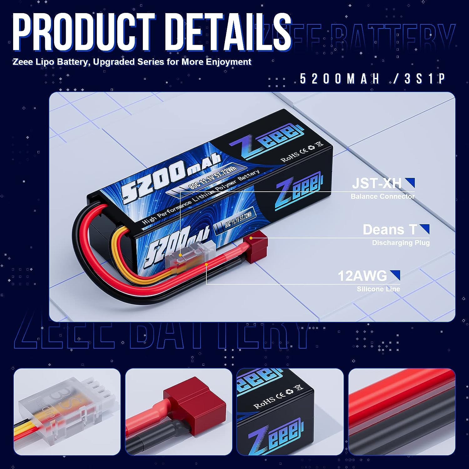 1/2pcs Zeee 3S 5200mAh Lipo Ba - Drone Battery Alarm review and price